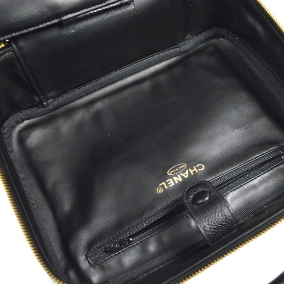 Chanel Black Calfskin Timeless Lunch Box Vanity 24 2way Handbag 48707 - Picture 12 of 13